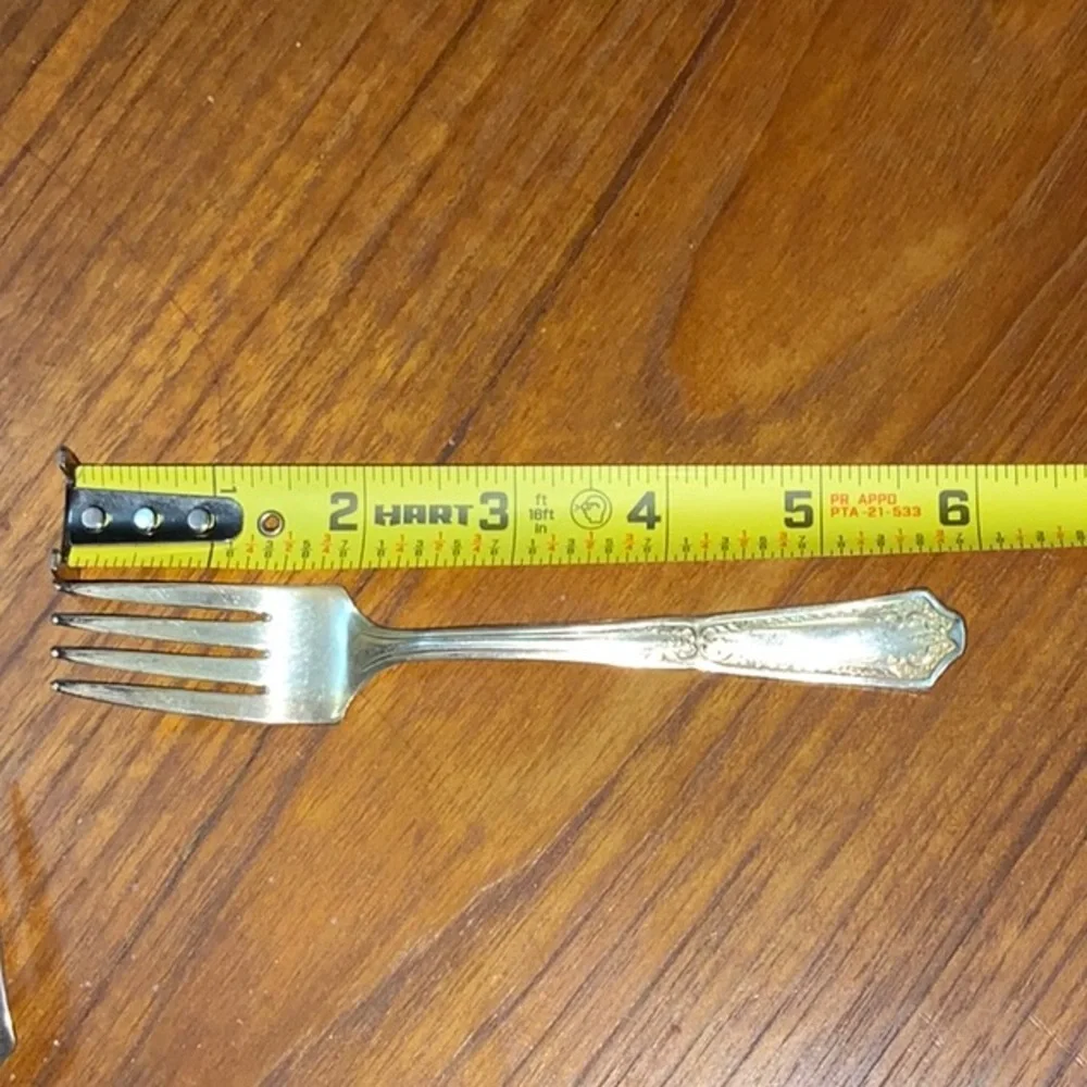 HBC9 Pat’d Set of Six Silver Plate Dessert Forks Vintage